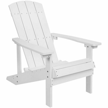 FLASH FURNITURE Charlestown White Faux Wood Adirondack Chair 354JJC14505W